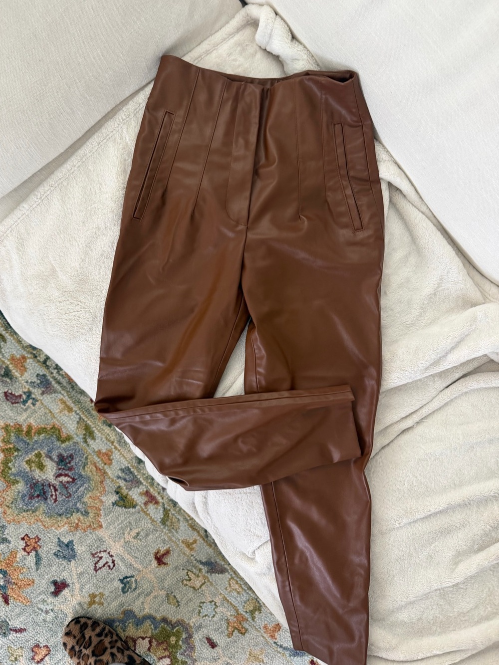 Zara High Waist Brown Leggings